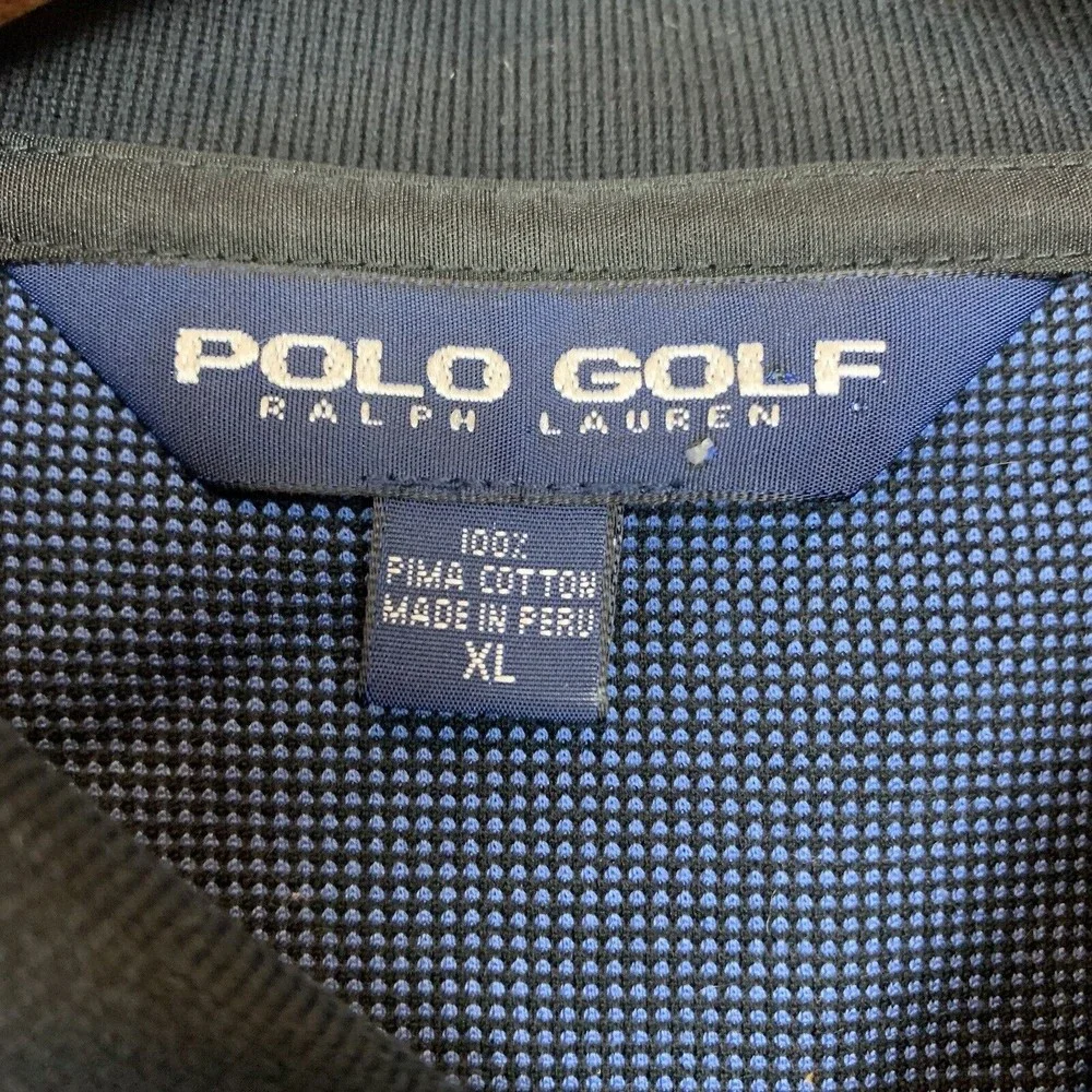 Polo Golf Ralph‎ Lauren Men Blue Black Check Cotton Short Sleeve Shirt Size XL